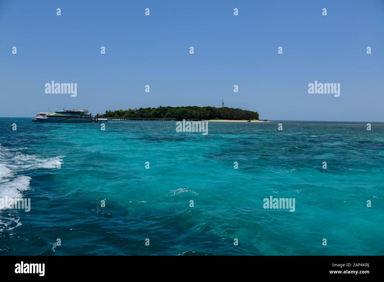 View of Green Island on the Great Barrier Reef, Queensland, Australia Stock Photo