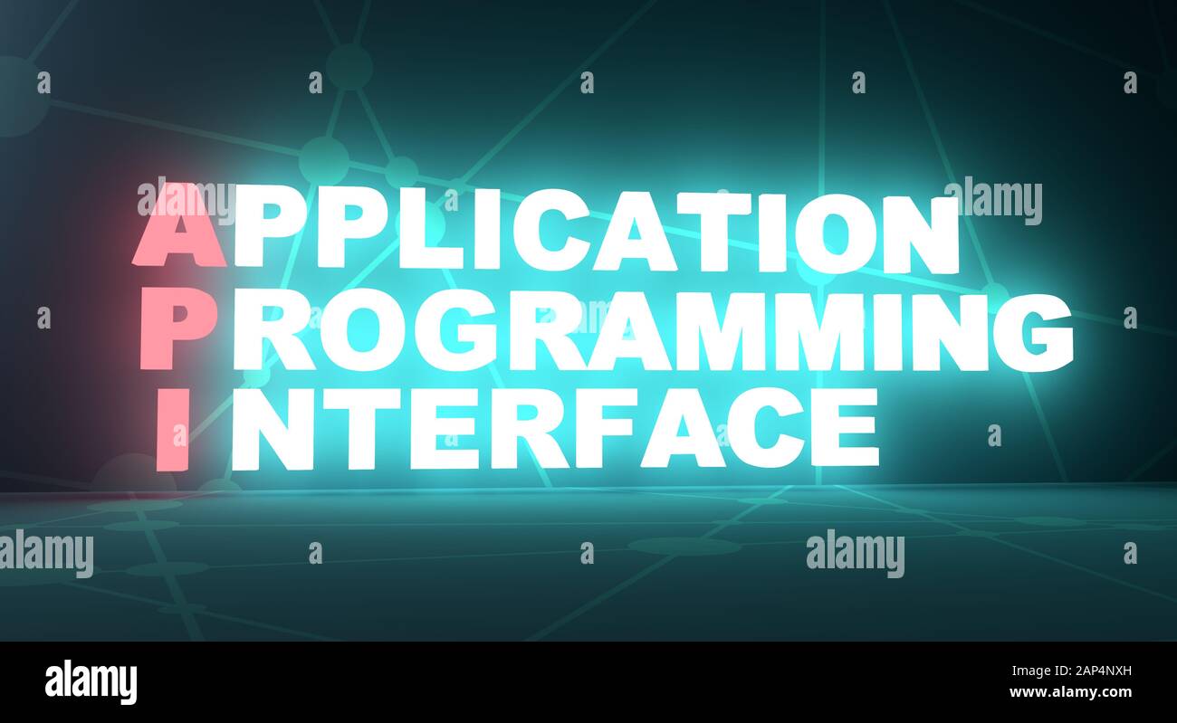 Acronym API - Application Programming Interface. Internet conceptual ...