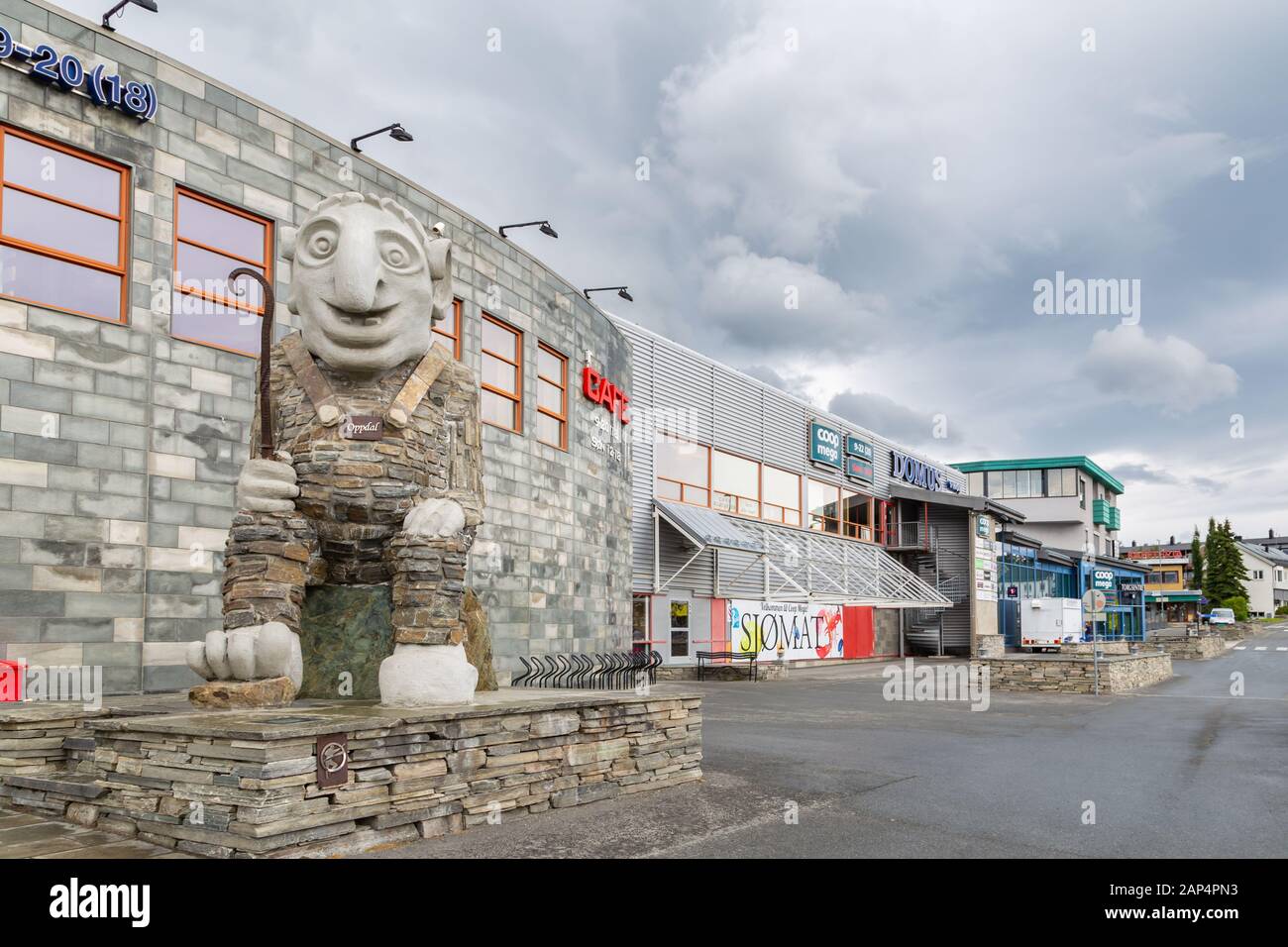 Oppdal, Norway, July 21, 2019: Troll in the center of Oppdal in Trondelag county in Western Norway Stock Photo