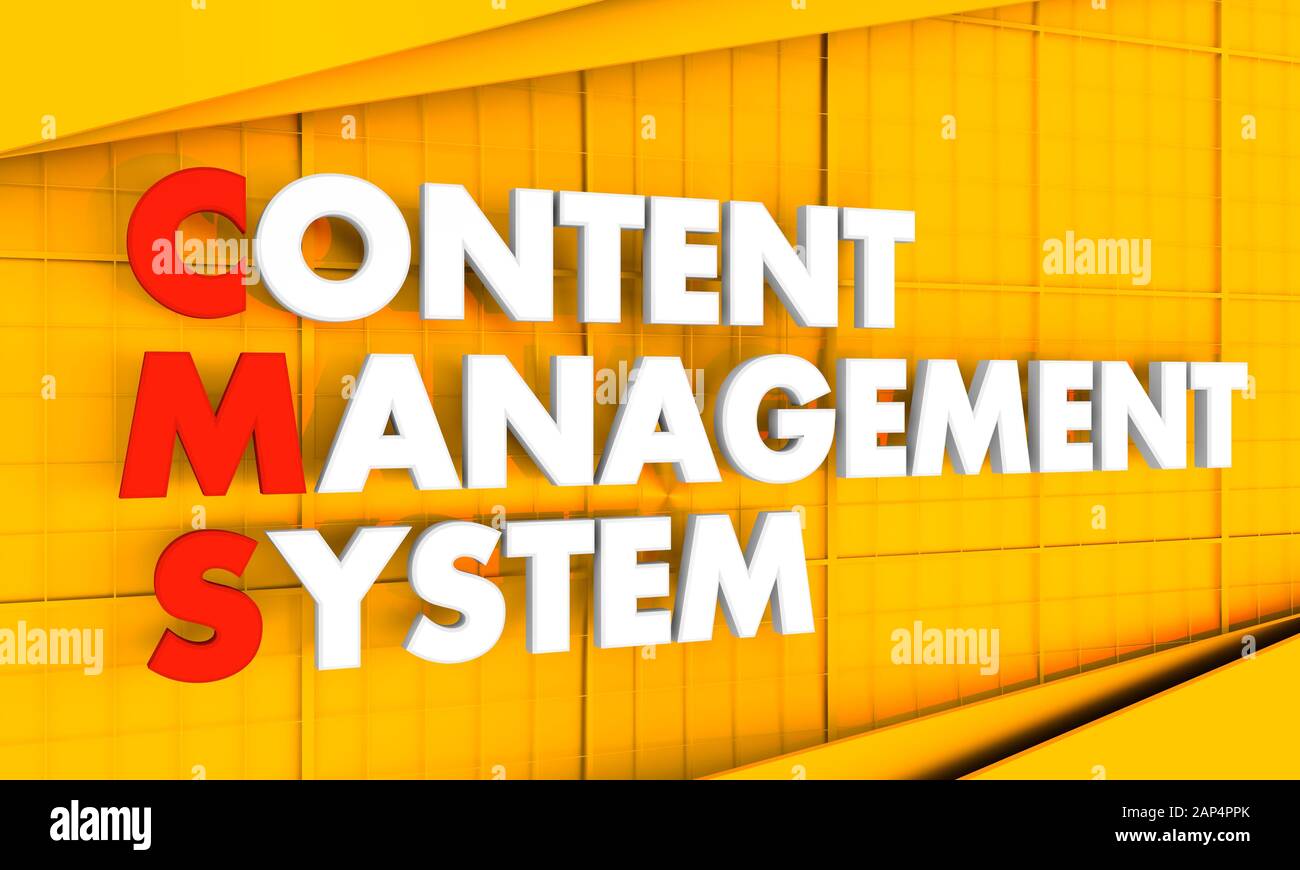 Acronym CMS - Content Management System. Business conceptual image. 3D rendering. Stock Photo