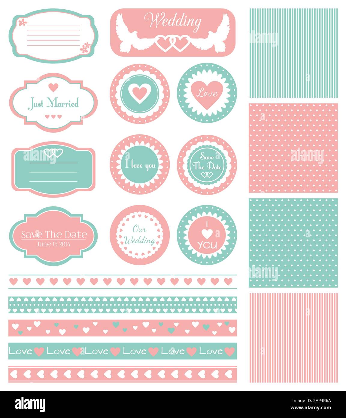 Set of elements for wedding design Stock Vector Image & Art - Alamy
