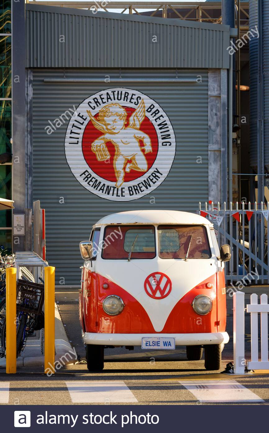 Little Creatures Brewery in Fremantle, Western Australia, with their  Volkswagen named Elsie parked out the front Stock Photo - Alamy