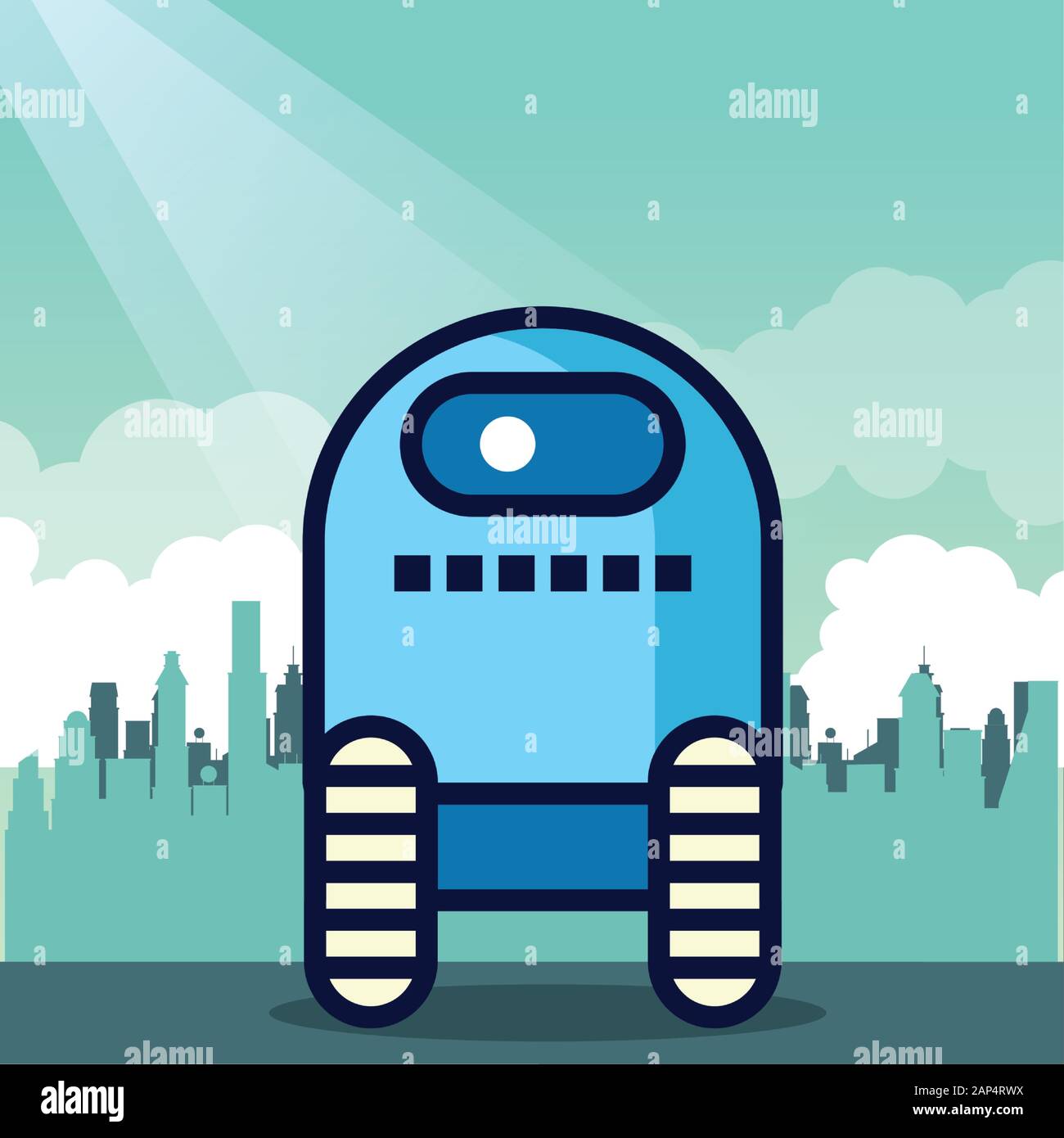 robot with wheel technology icon Stock Vector Image & Art - Alamy