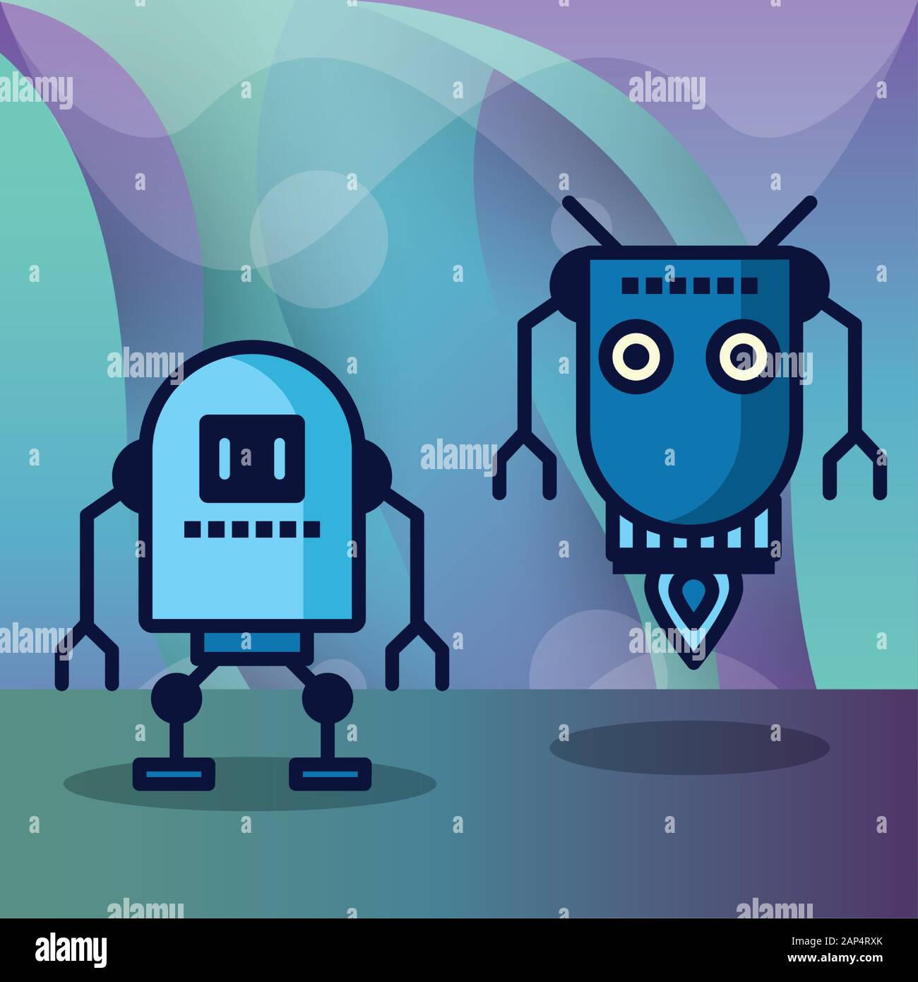 couple of robots technology icons Stock Vector Image & Art - Alamy