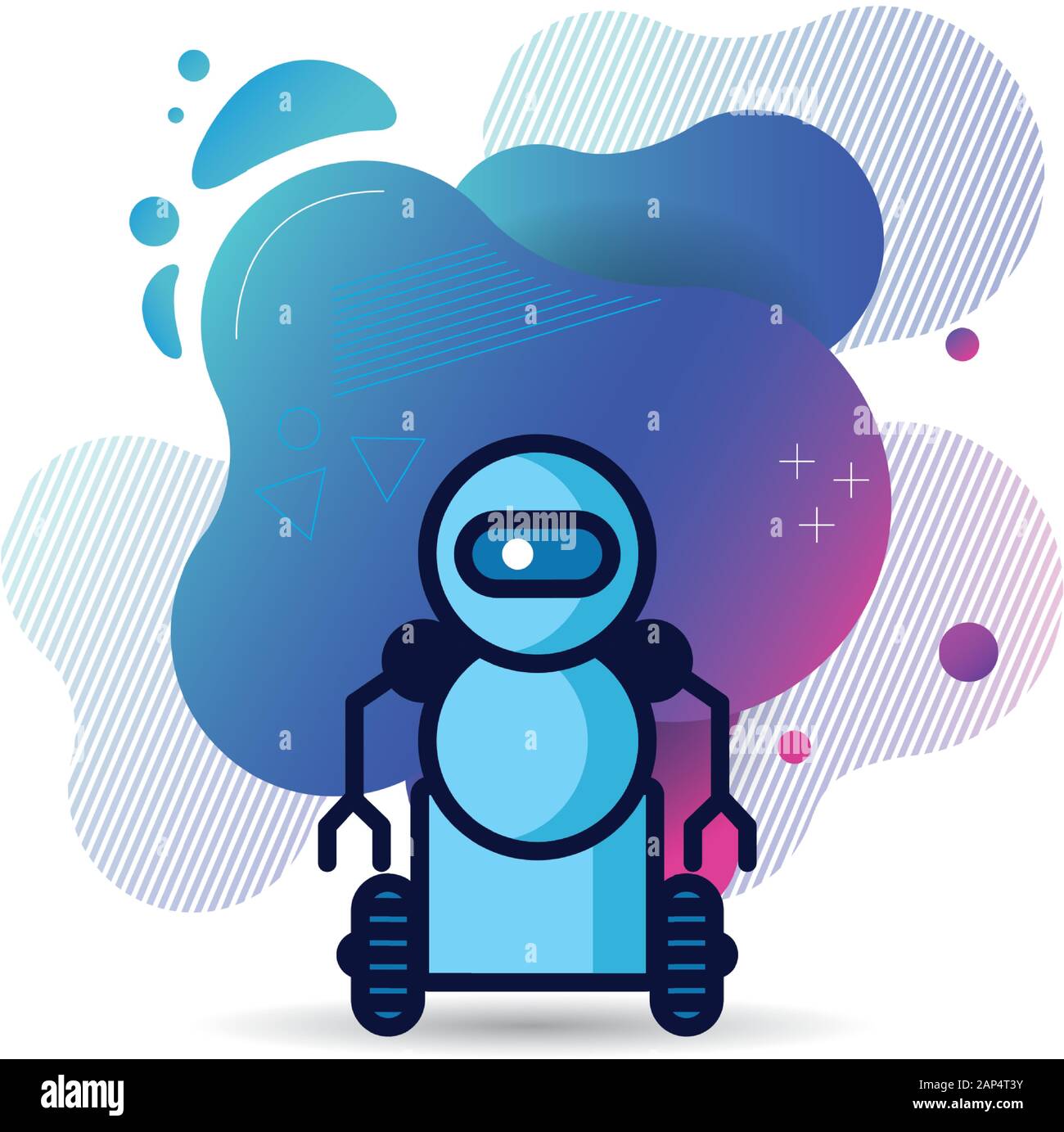 robot with wheel technology icon Stock Vector Image & Art - Alamy