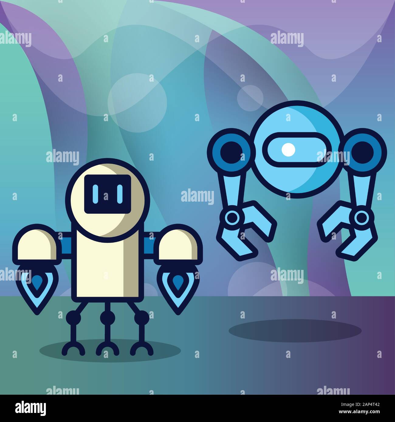 couple of robots technology icons Stock Vector Image & Art - Alamy