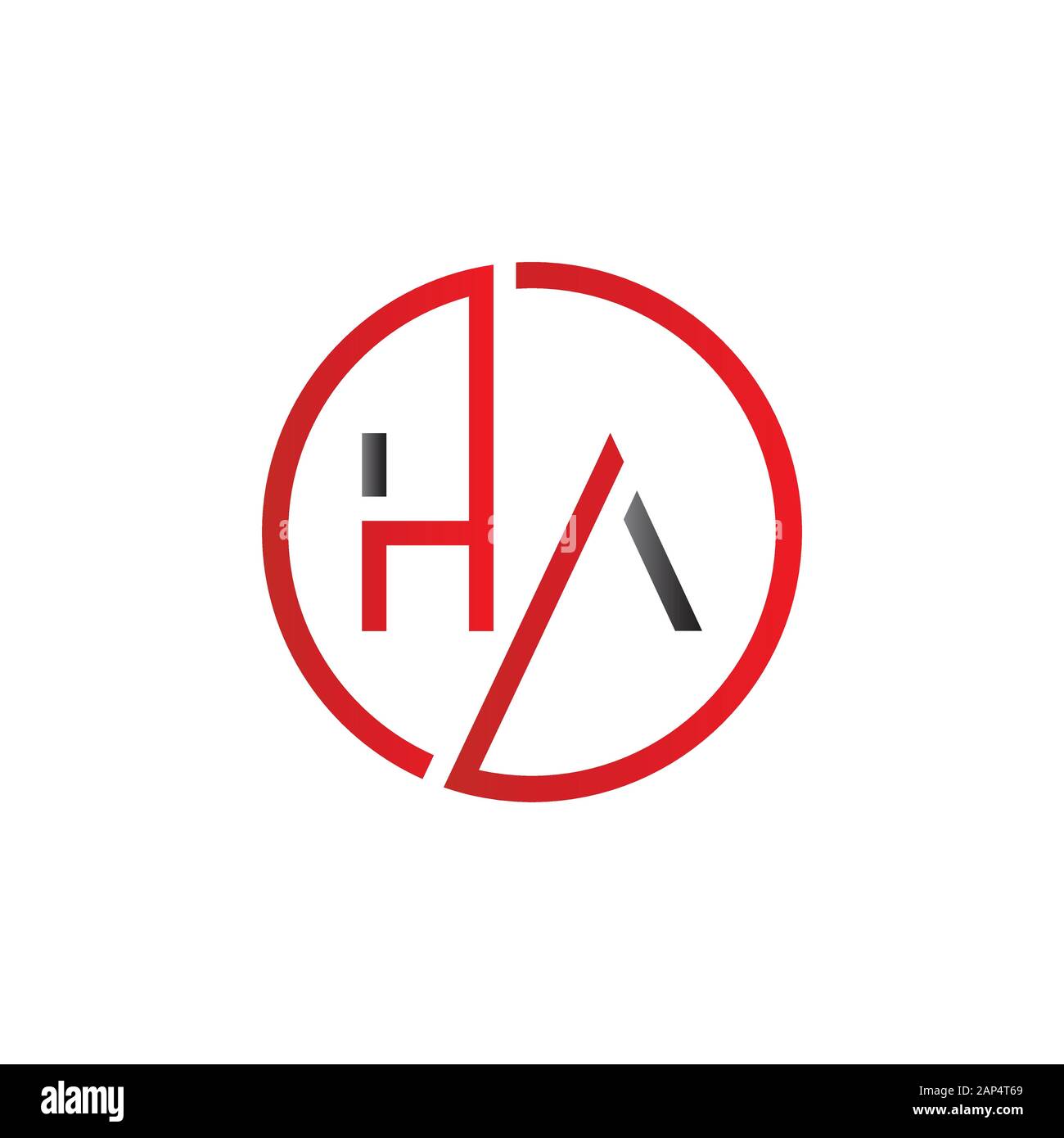 letter HA Logo Design Vector Template. Initial Linked Letter HA Vector Illustration Stock Vector