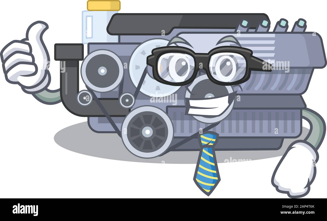 cartoon character of Businessman combustion engine wearing glasses ...