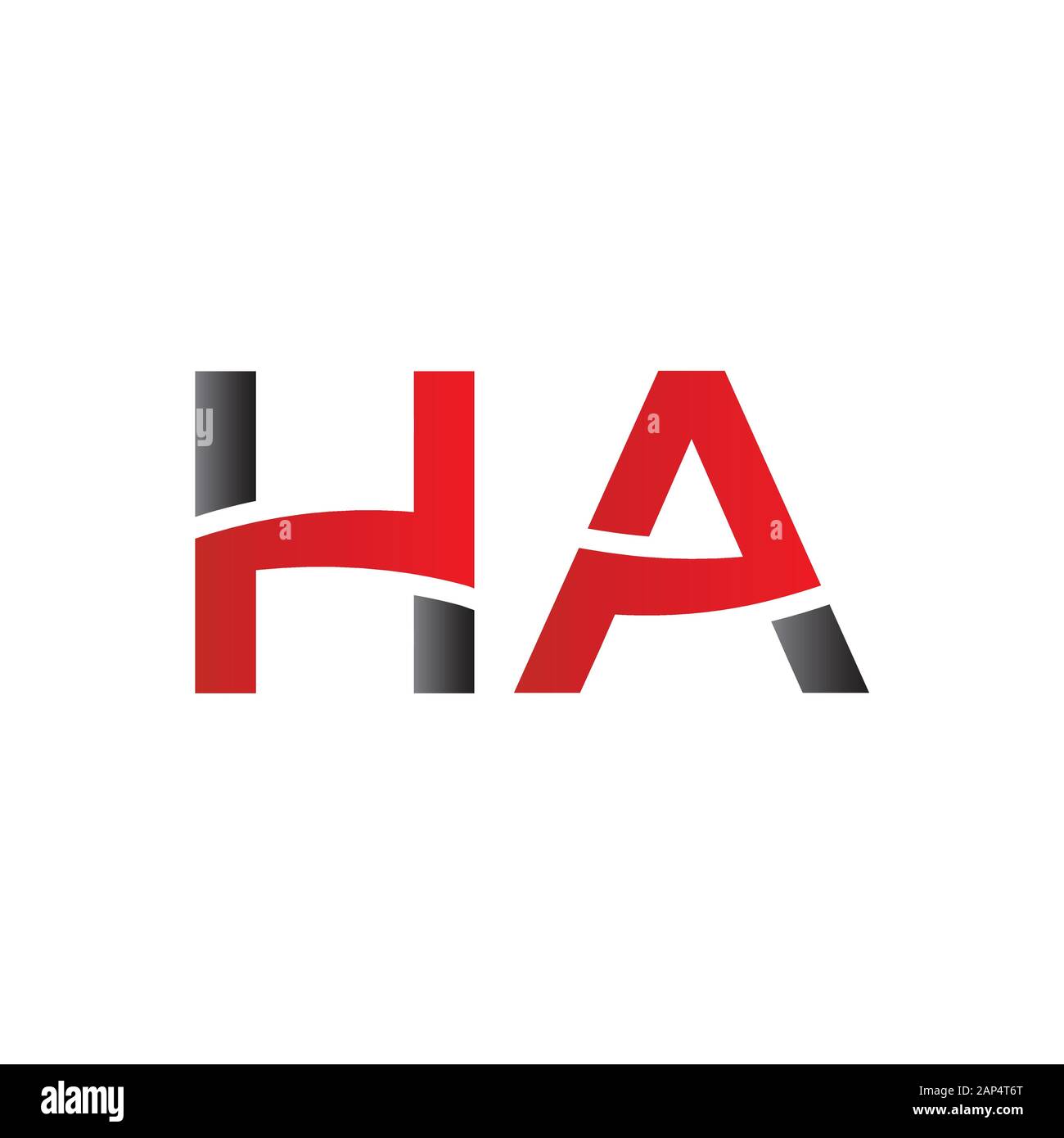 letter HA Logo Design Vector Template. Initial Linked Letter HA Vector