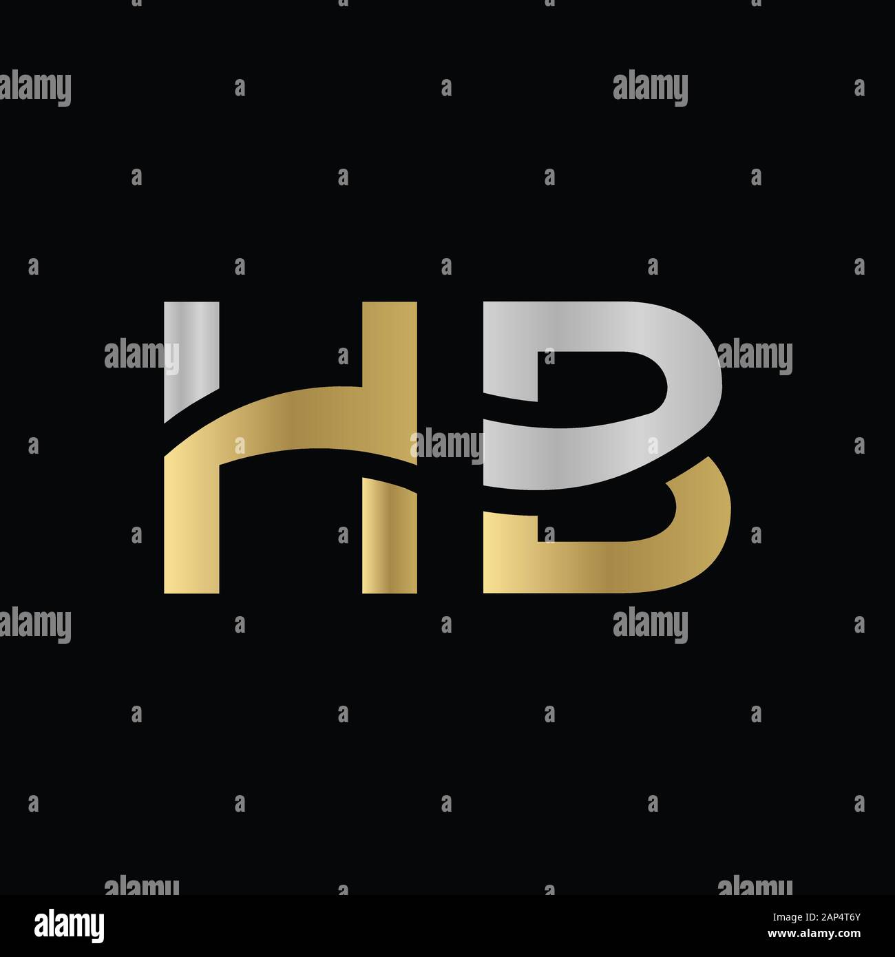 letter HB Logo Design Vector Template. Initial Linked Letter HB Vector ...