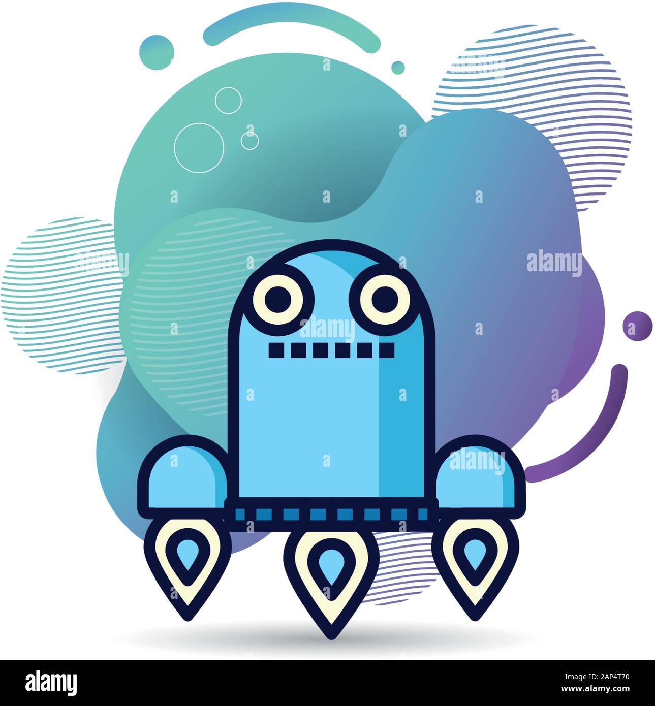 robot floating technology isolated icon Stock Vector Image & Art - Alamy