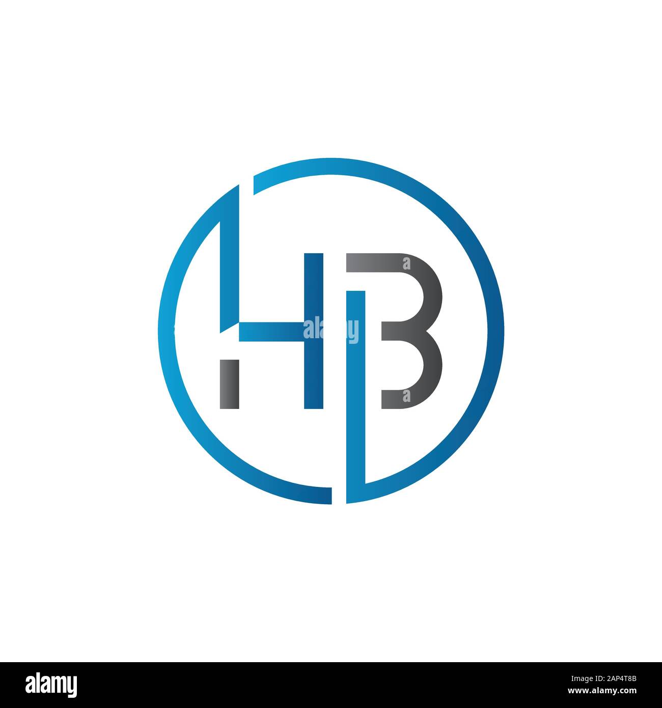 letter HB Logo Design Vector Template. Initial Linked Letter HB Vector ...