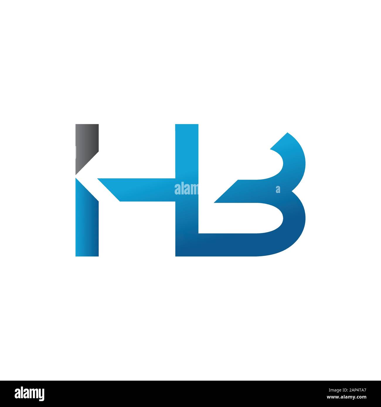 letter HB Logo Design Vector Template. Initial Linked Letter HB Vector Illustration Stock Vector