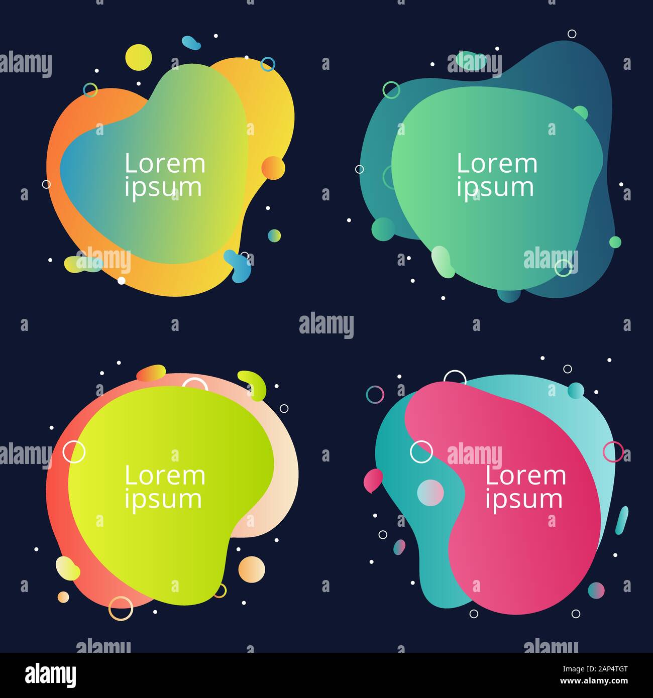Set of abstract modern fluid colorful shape graphic element banners background. Gradient banner flowing liquid shapes. You can use for template design Stock Vector