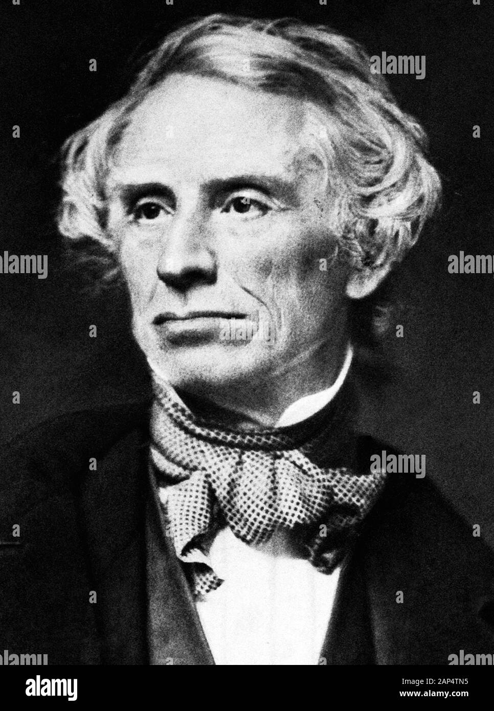 Vintage portrait photo of American painter and inventor Samuel F B Morse (1791 – 1872) – a pioneer in the development of the electric telegraph and co-creator of Morse Code. Photo circa 1855 by Mathew B Brady. Stock Photo