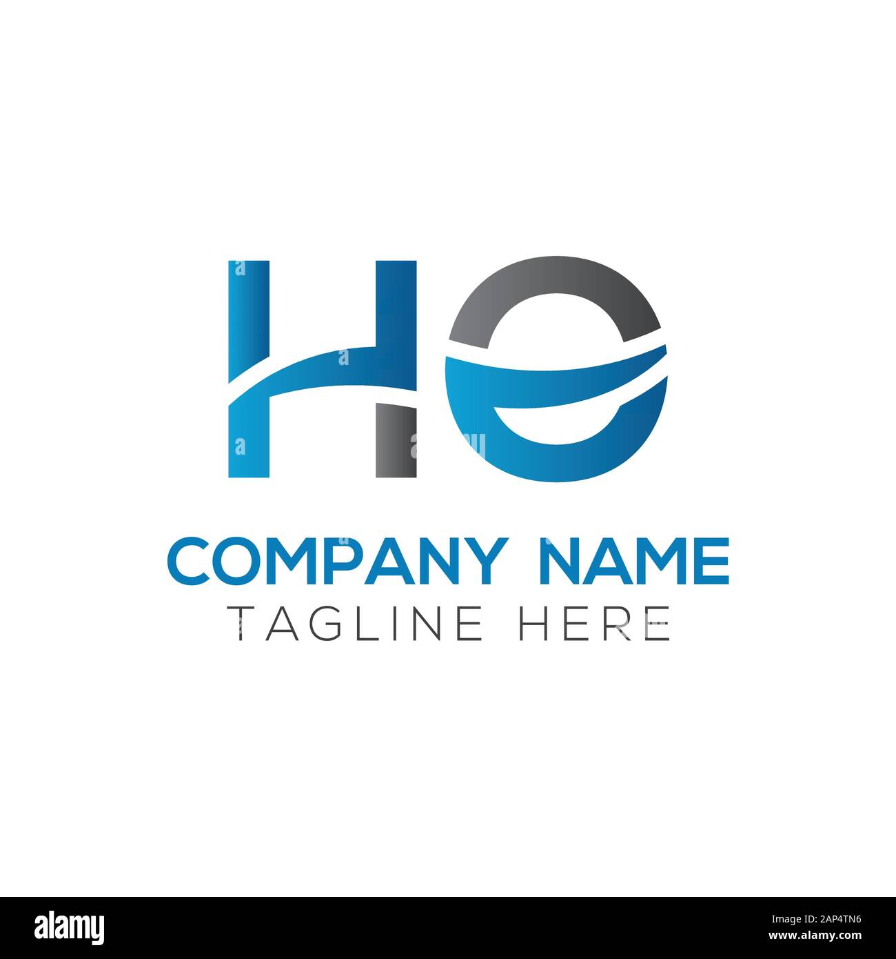 letter HO Logo Design Vector Template. Initial Linked Letter HO Vector Illustration Stock Vector