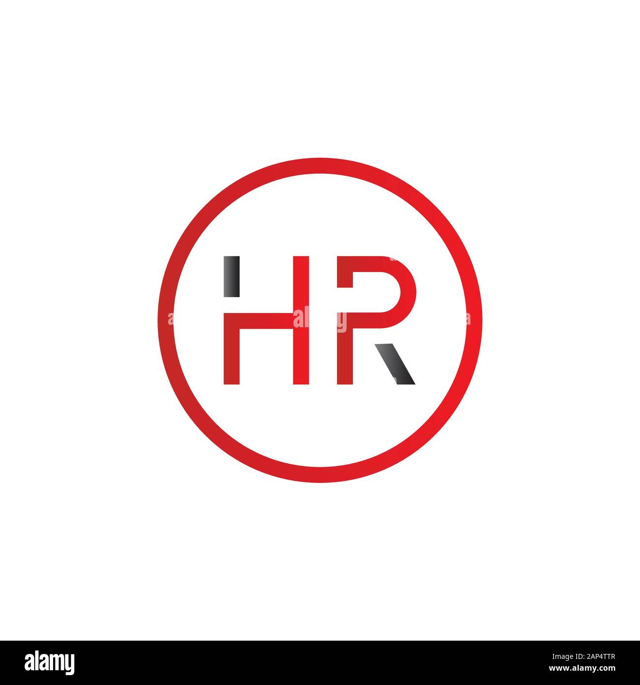 letter HR Logo Design Vector Template. Initial Linked Letter HR Vector ...