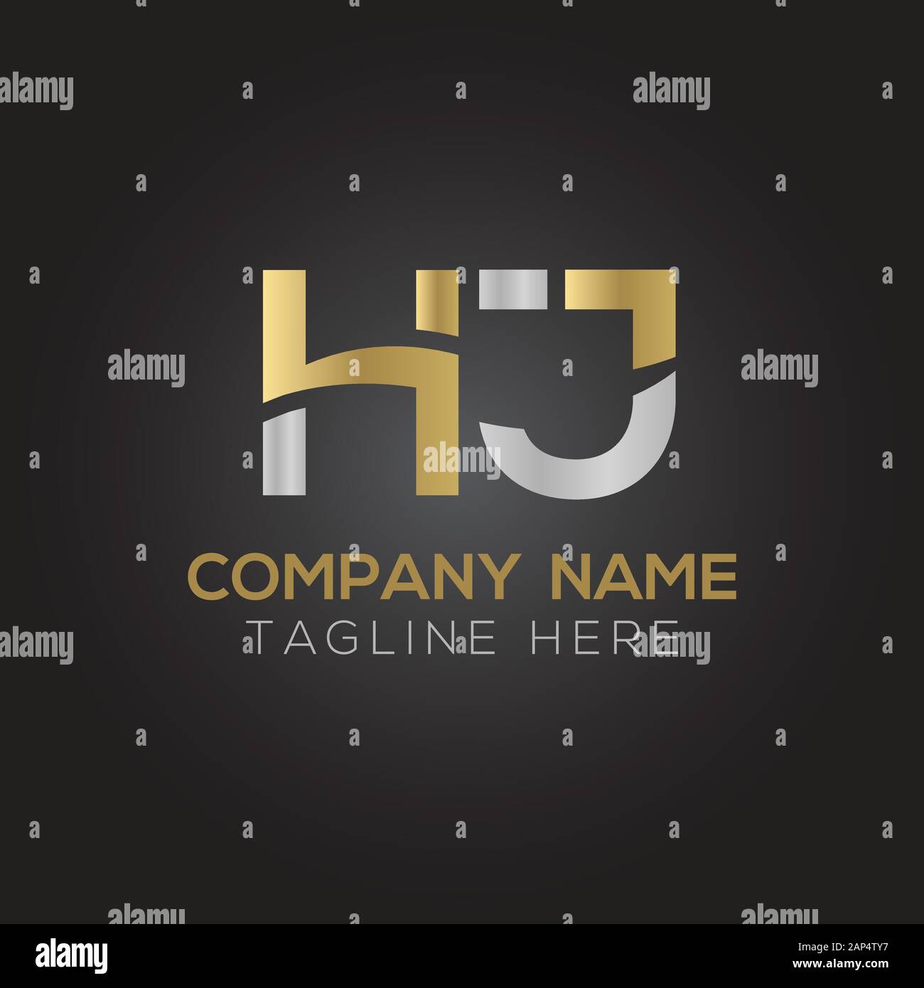 letter HJ Logo Design Vector Template. Initial Linked Letter HJ Vector Illustration Stock Vector
