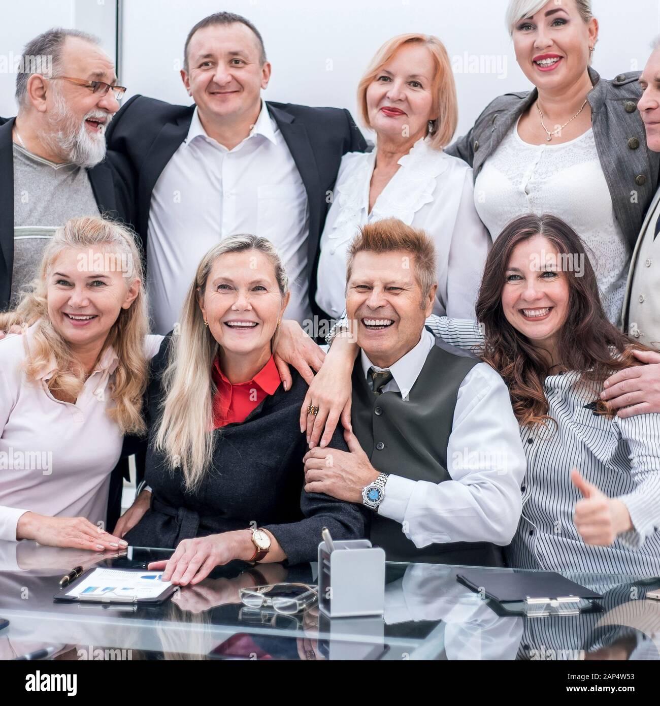 successful business team in the workplace in the office Stock Photo - Alamy