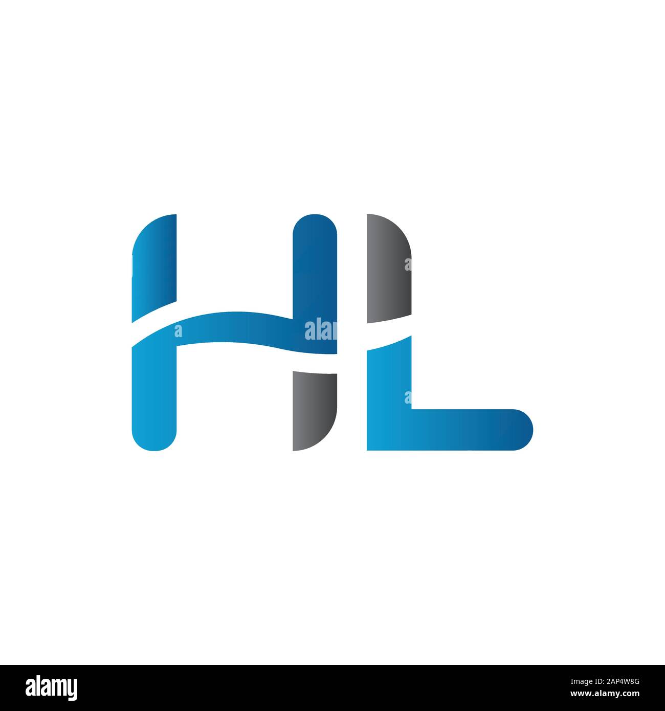 letter HL Logo Design Vector Template. Initial Linked Letter HL Vector Illustration Stock Vector