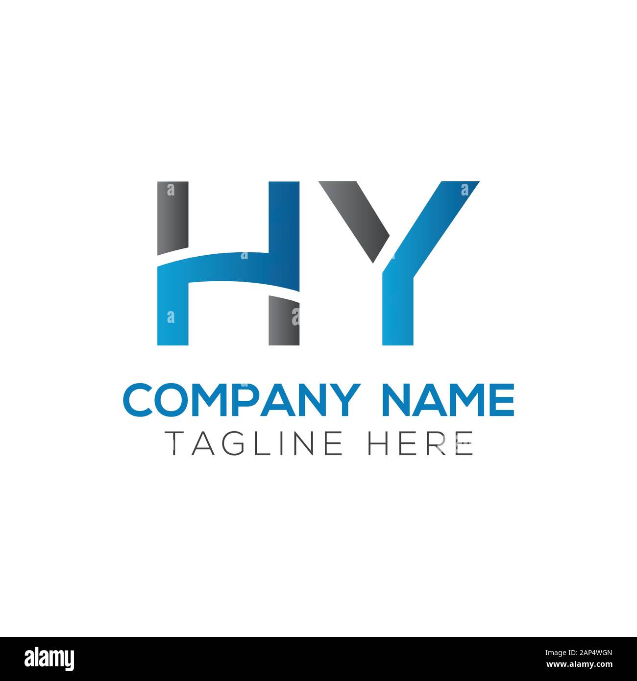 letter HY Logo Design Vector Template. Initial Linked Letter HY Vector ...
