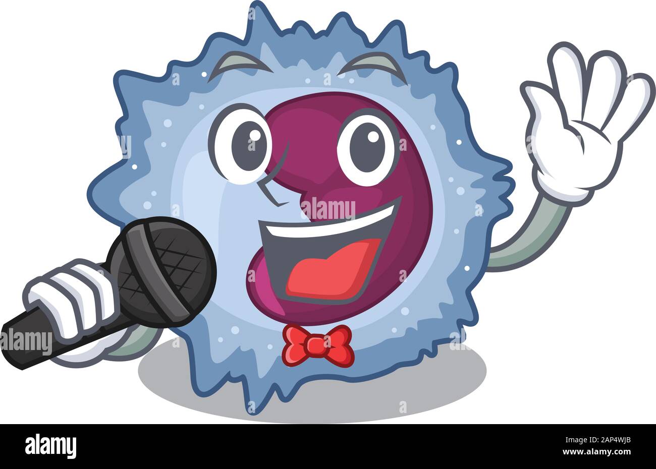 Happy monocyte cell singing on a microphone Stock Vector Image & Art ...