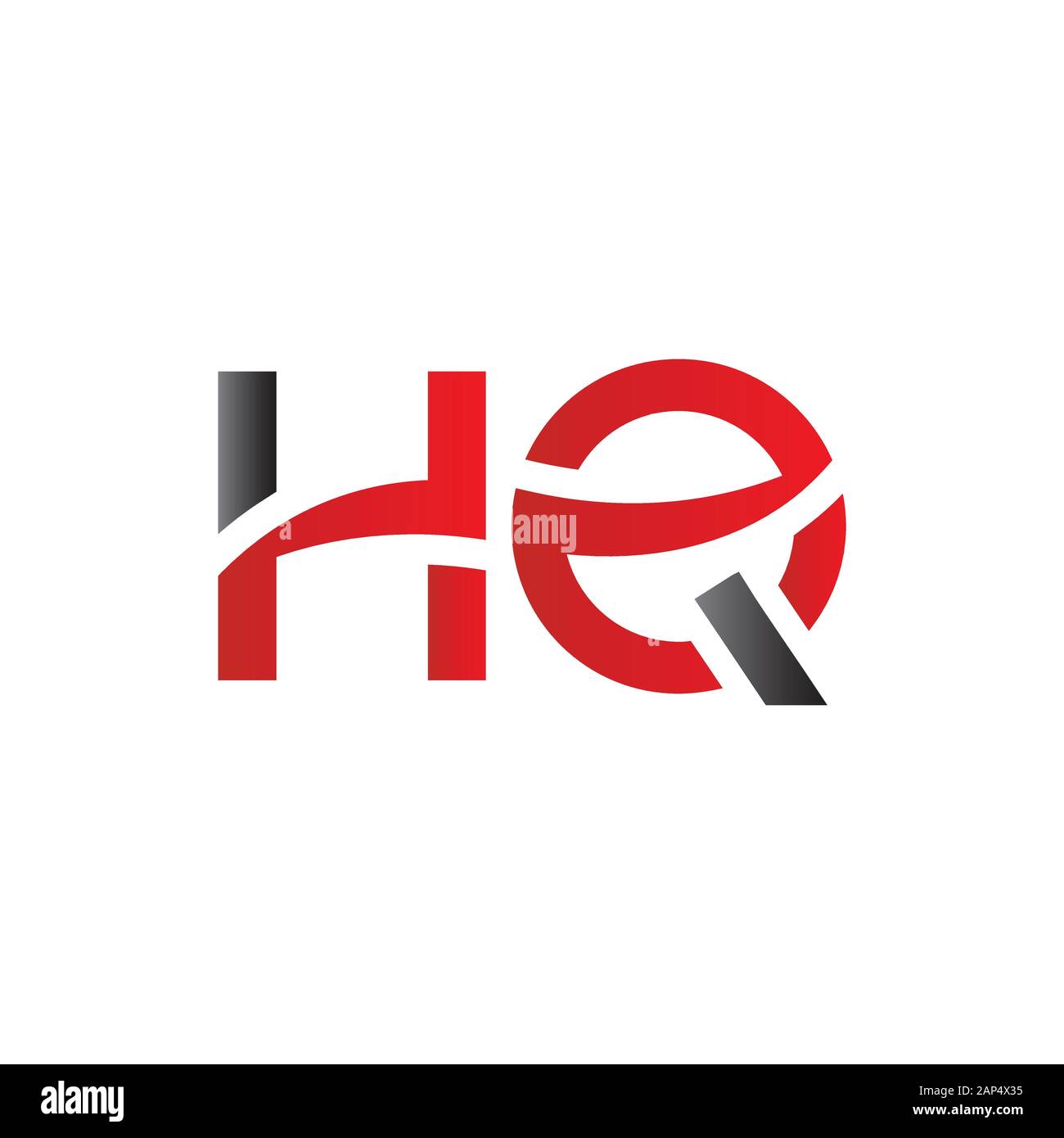 letter HQ Logo Design Vector Template. Initial Linked Letter HQ Vector Illustration Stock Vector