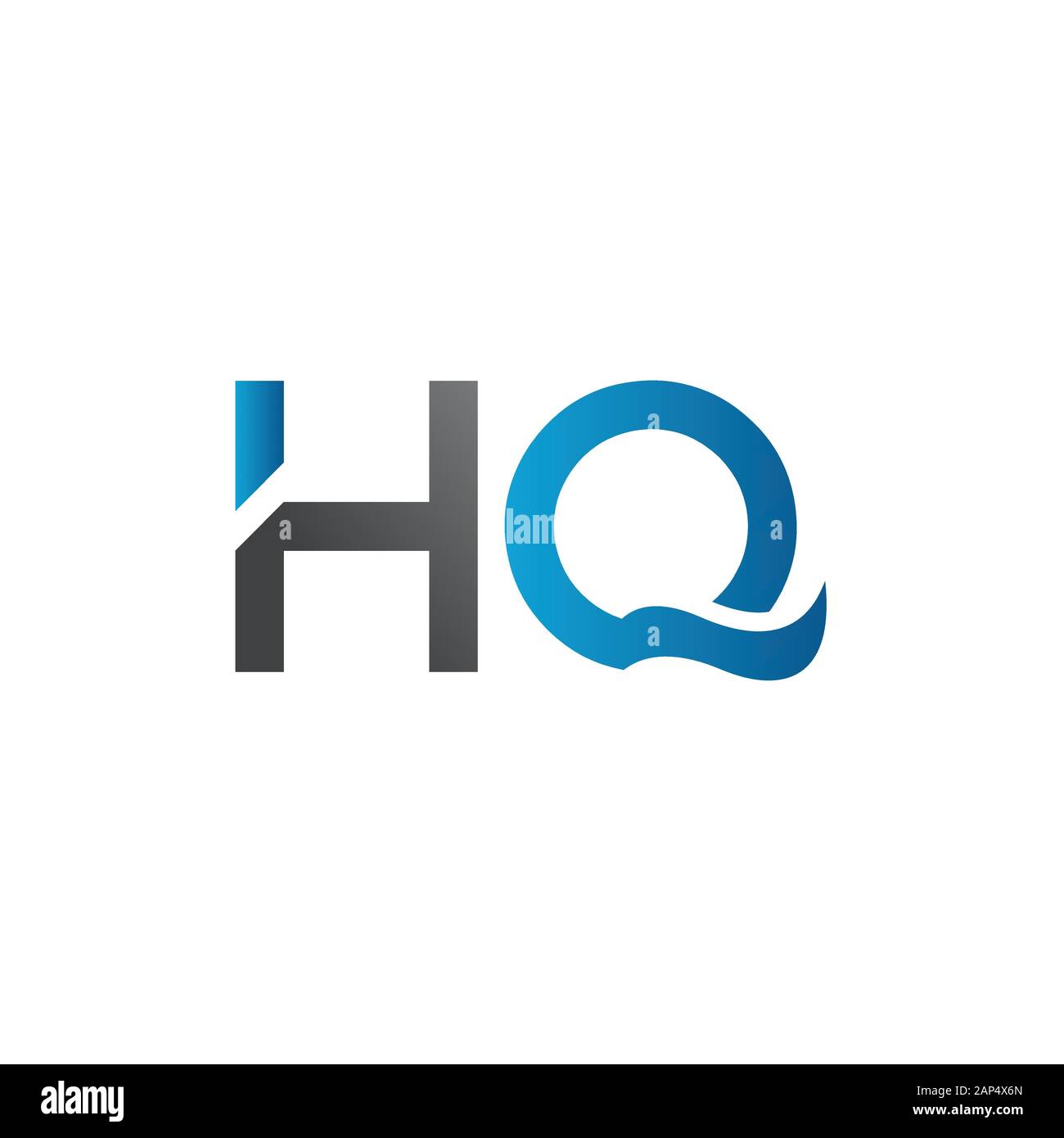 letter HQ Logo Design Vector Template. Initial Linked Letter HQ Vector Illustration Stock Vector