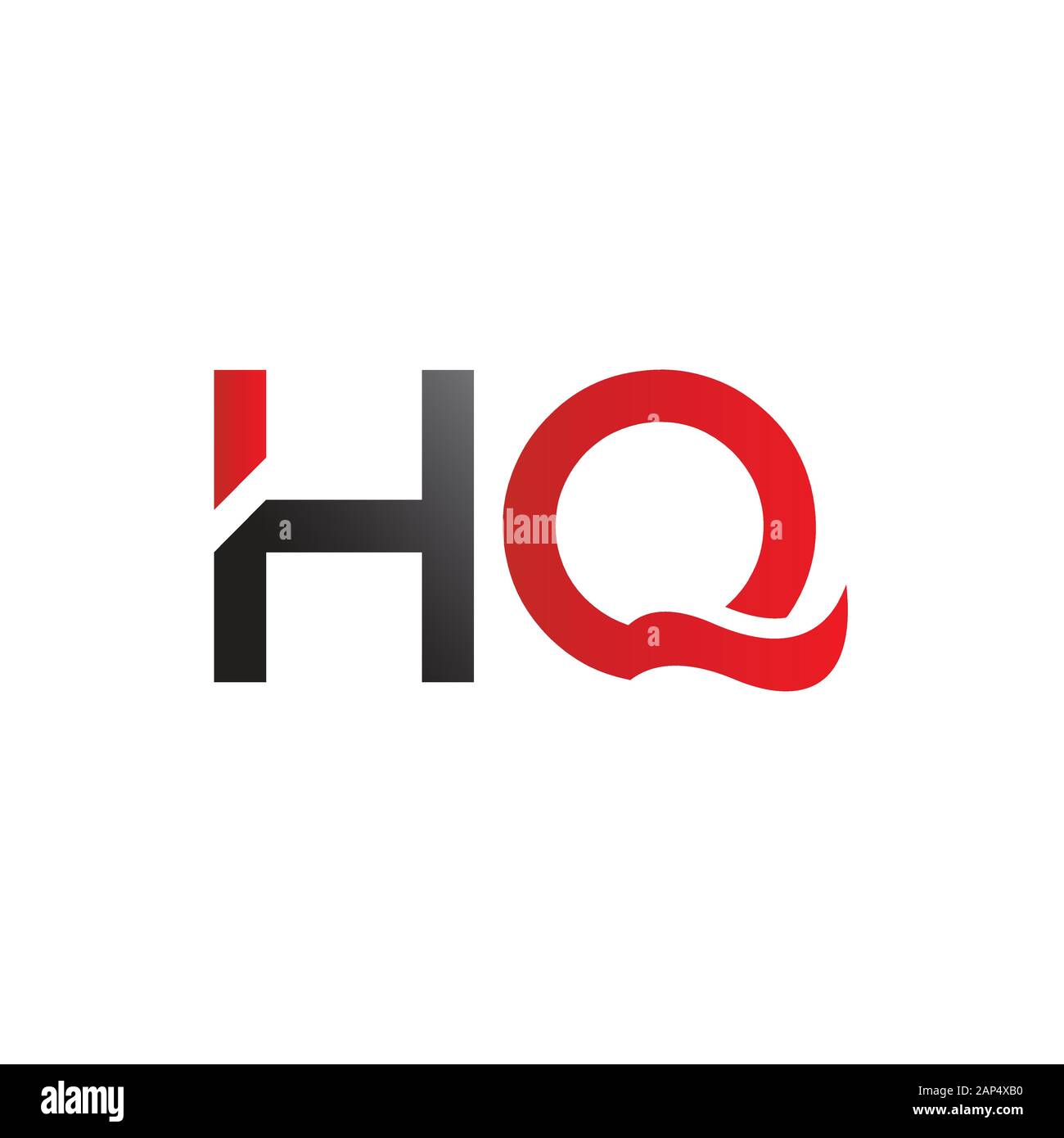 letter HQ Logo Design Vector Template. Initial Linked Letter HQ Vector Illustration Stock Vector