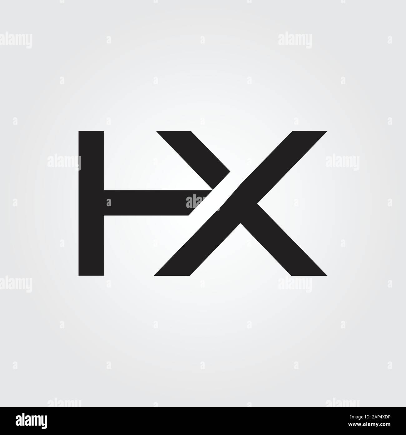 letter HX Logo Design Vector Template. Initial Linked Letter HX Vector