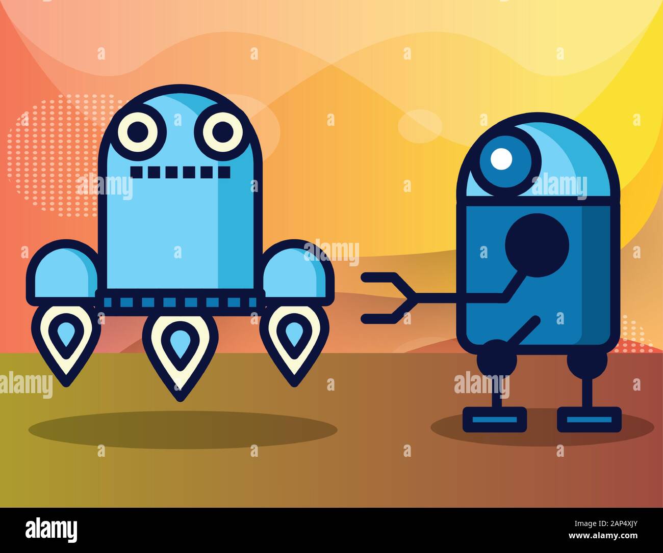 couple of robots technology icons Stock Vector Image & Art - Alamy