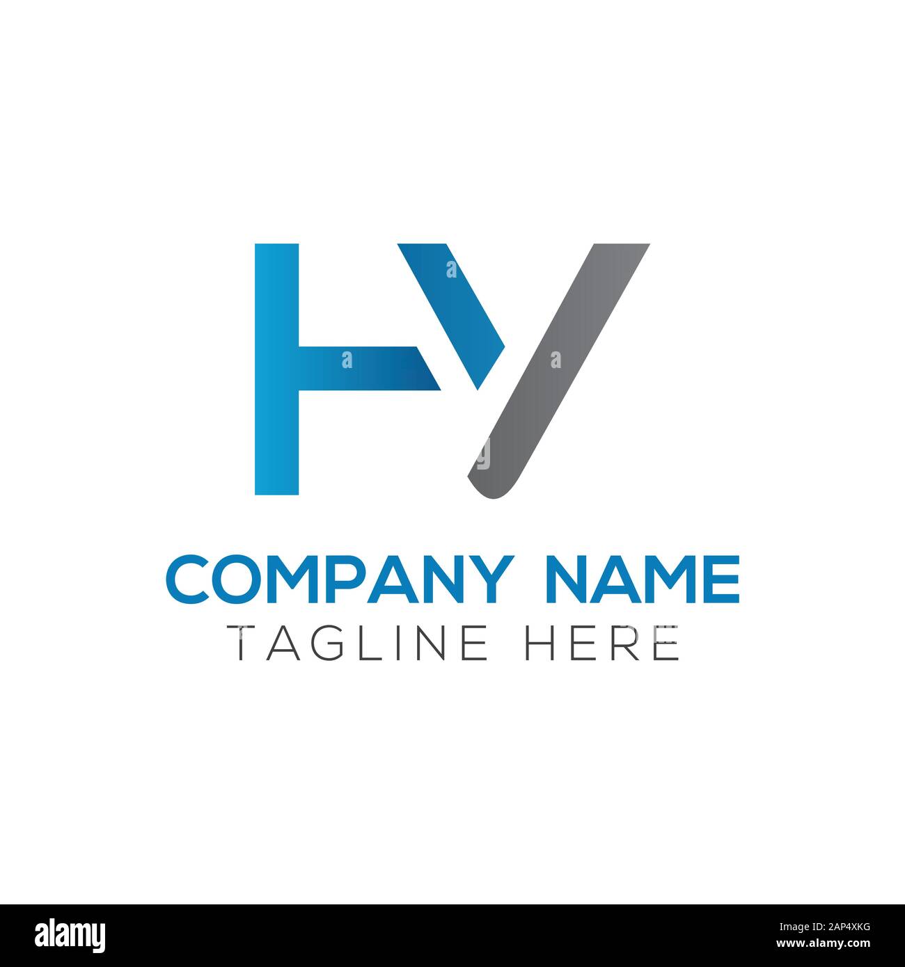 letter HY Logo Design Vector Template. Initial Linked Letter HY Vector Illustration Stock Vector