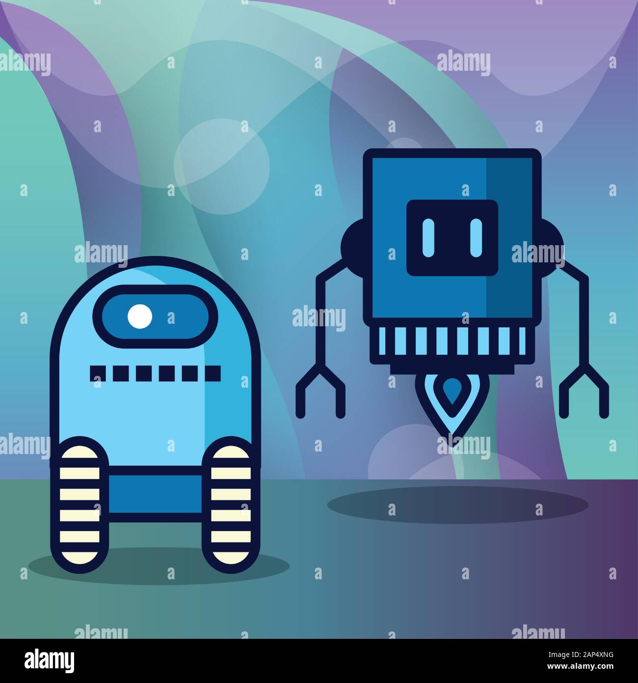 couple of robots technology icons Stock Vector Image & Art - Alamy