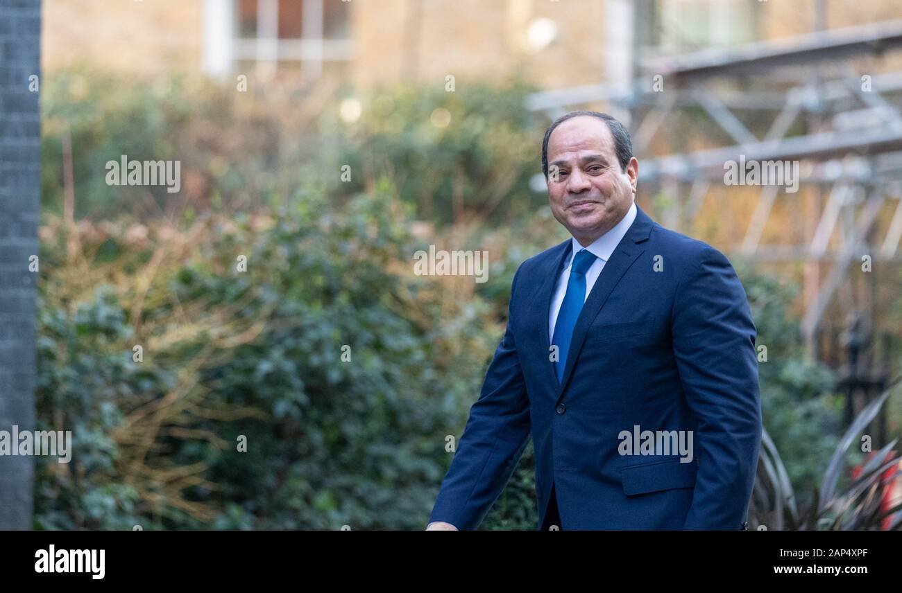 London, UK. , . President Abdel Fattah el-Sisi of Egypt visits Boris Johnson MP PC Prime Minister at 10 Downing Street, London Credit: Ian Davidson/Alamy Live News Stock Photo