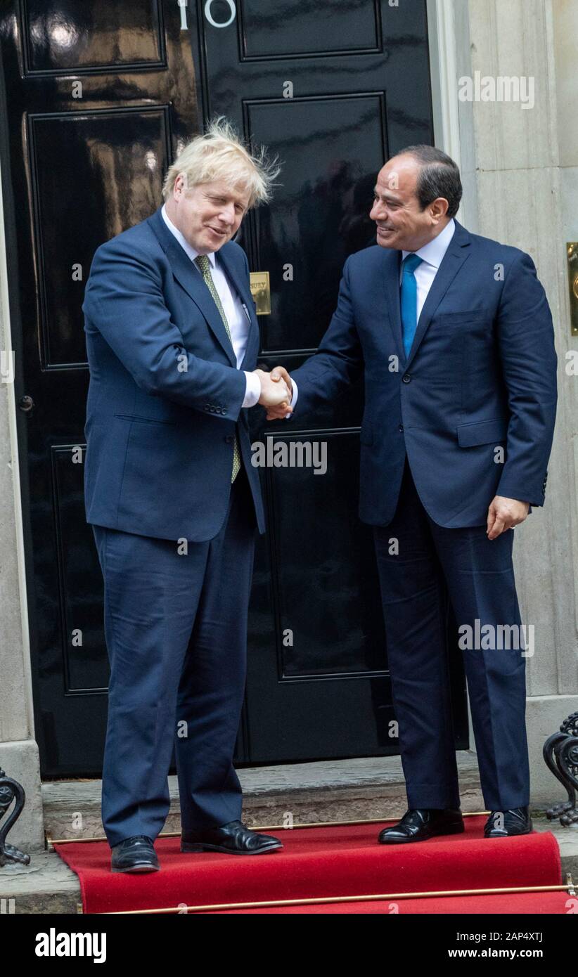 London, UK. , . President Abdel Fattah el-Sisi of Egypt visits Boris Johnson MP PC Prime Minister at 10 Downing Street, London Credit: Ian Davidson/Alamy Live News Stock Photo