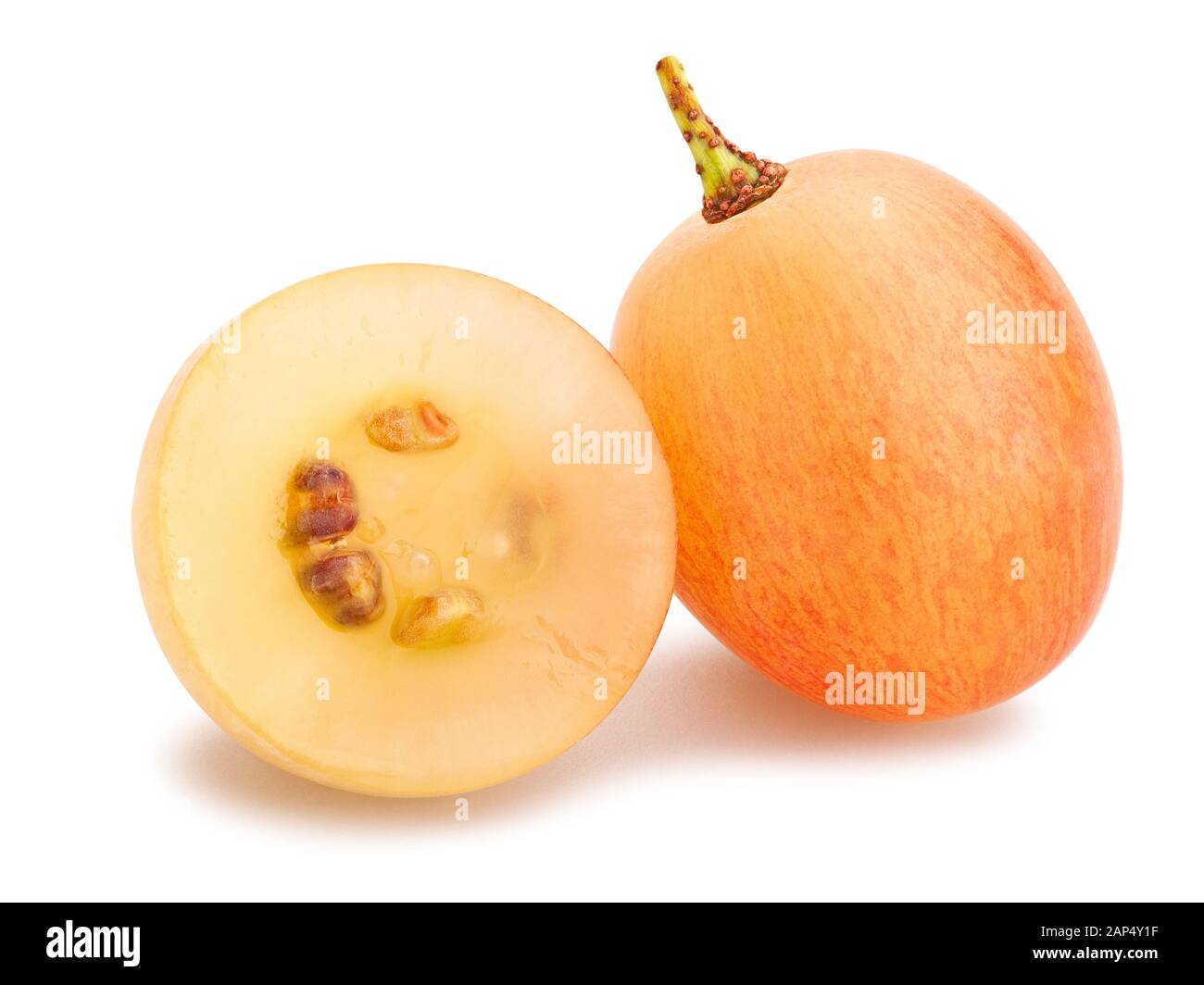 sliced pink grape path isolated on white Stock Photo