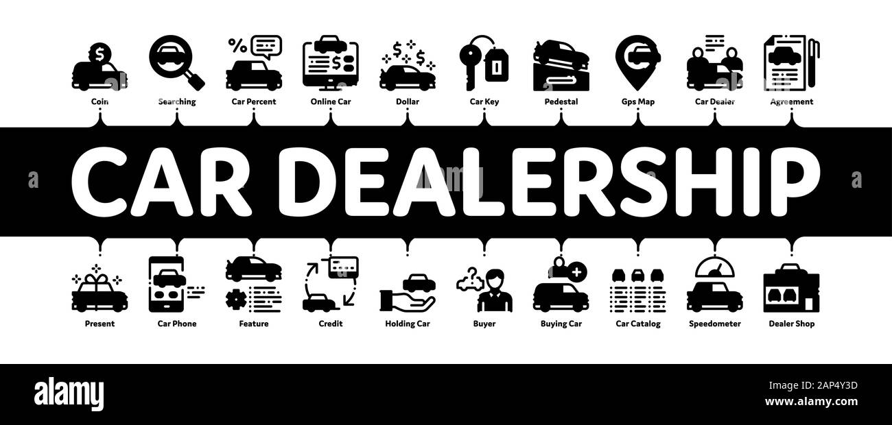 Car Dealership Shop Minimal Infographic Banner Vector Stock Vector Image & Art Alamy