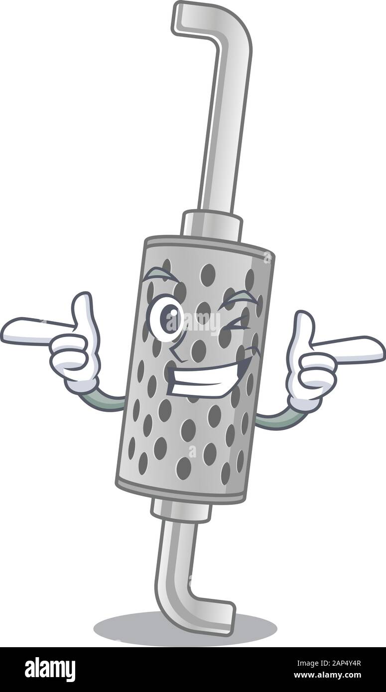 mascot cartoon design of exhaust pipe with Wink eye Stock Vector Image & Art Alamy