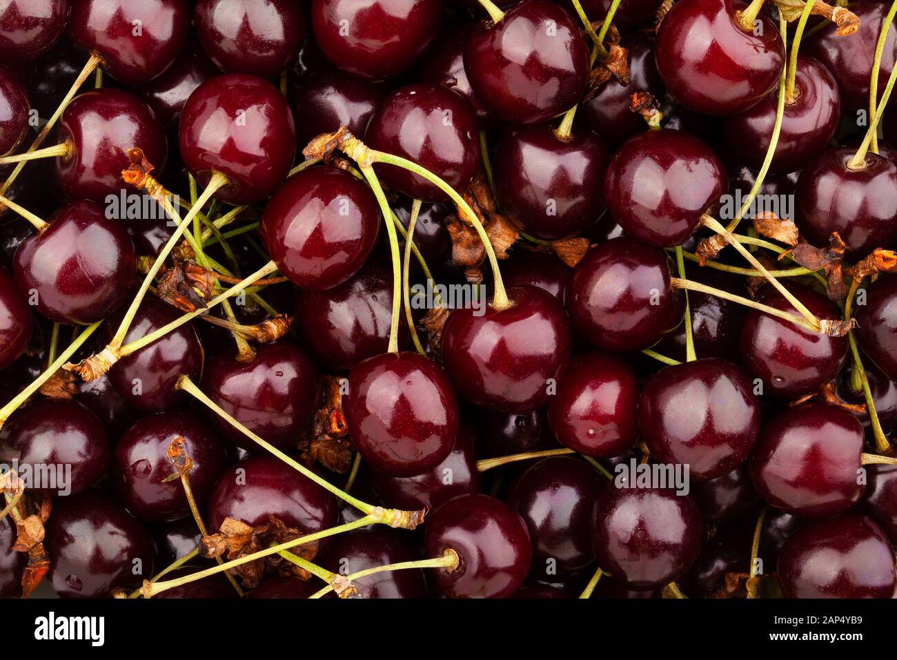 red cherry closeup background texture Stock Photo