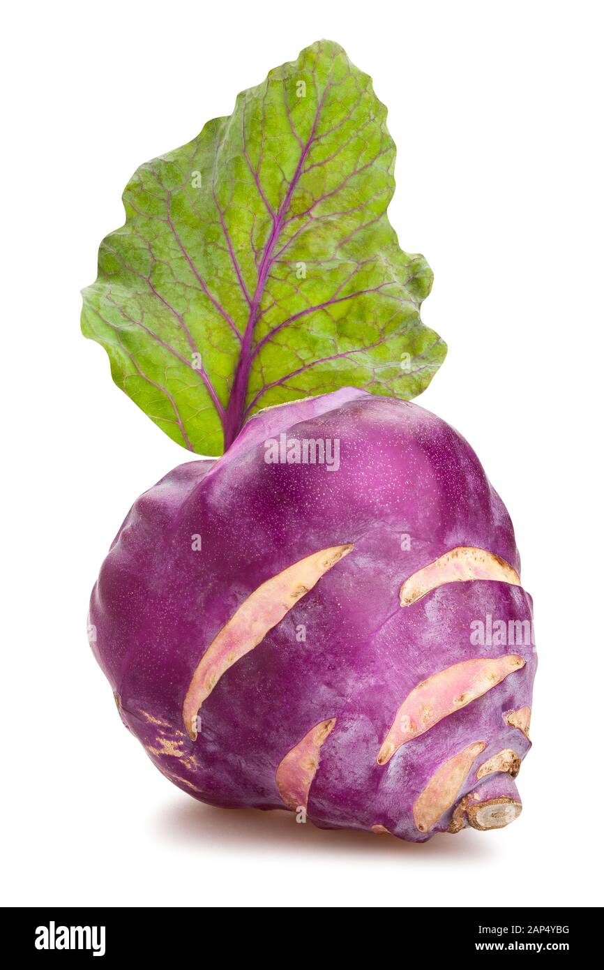 kohlrabi path isolated on white Stock Photo