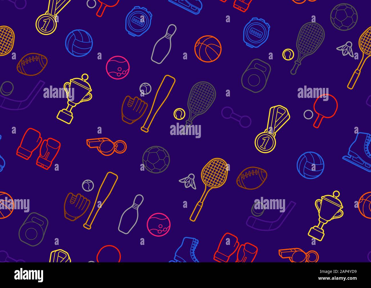 Seamless pattern with sport icons Stock Vector Image & Art - Alamy