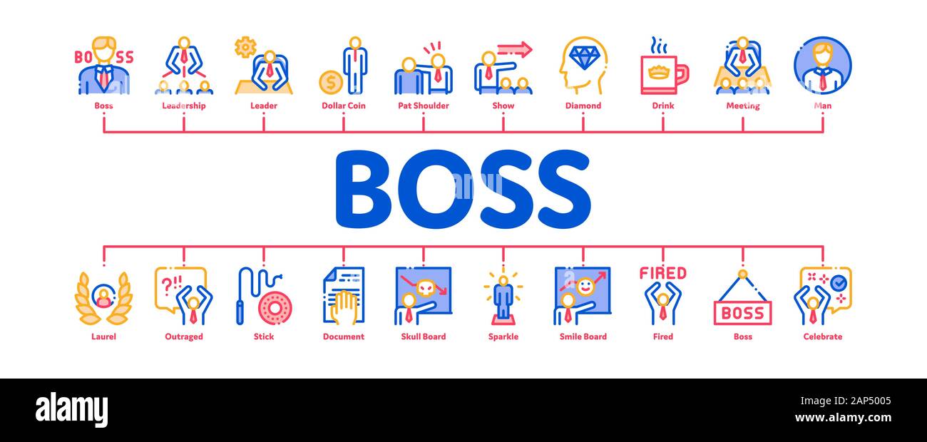 Boss Leader Company Minimal Infographic Banner Vector Stock Vector ...