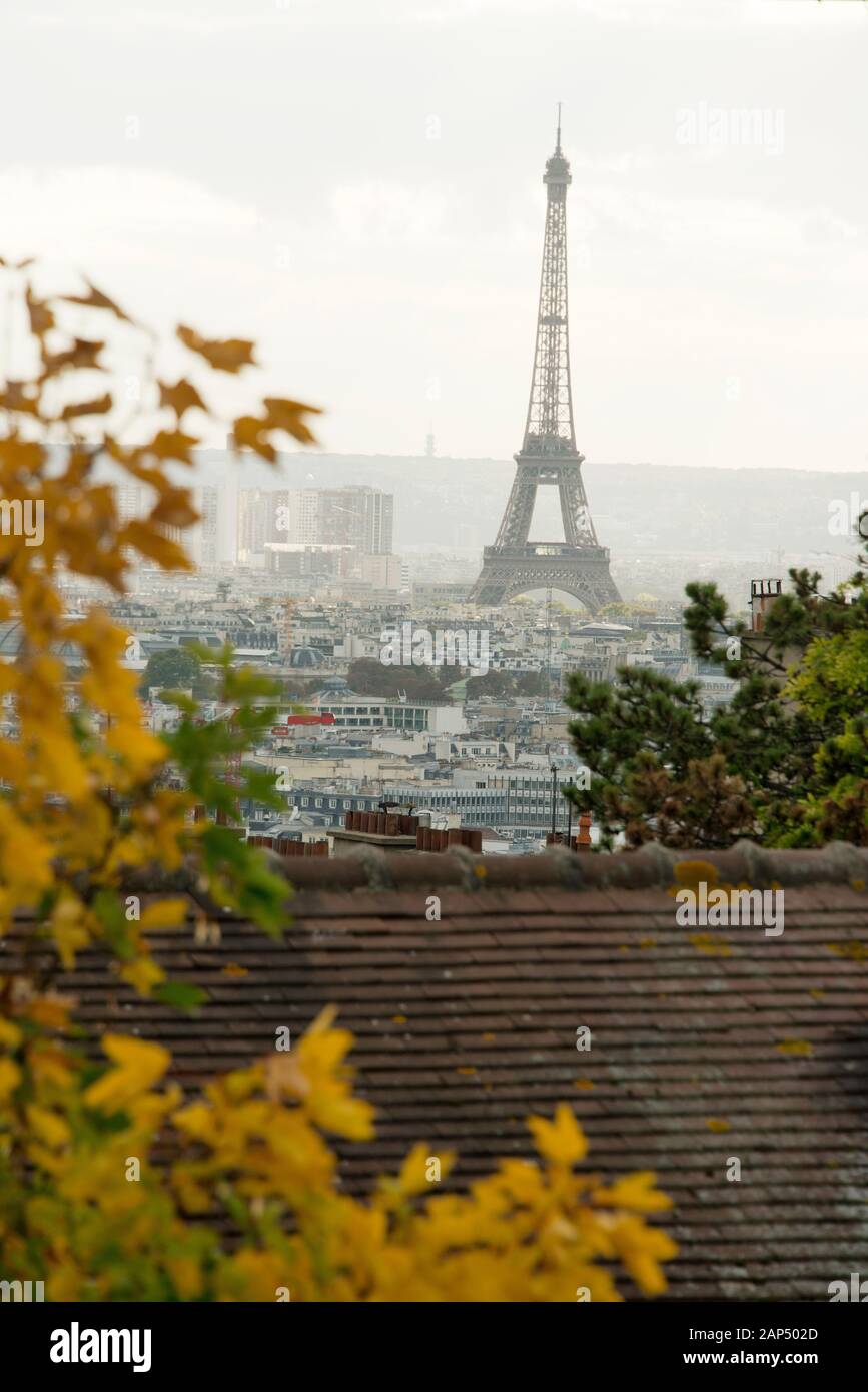 Autumn leaves framing paris hires stock photography and images Alamy