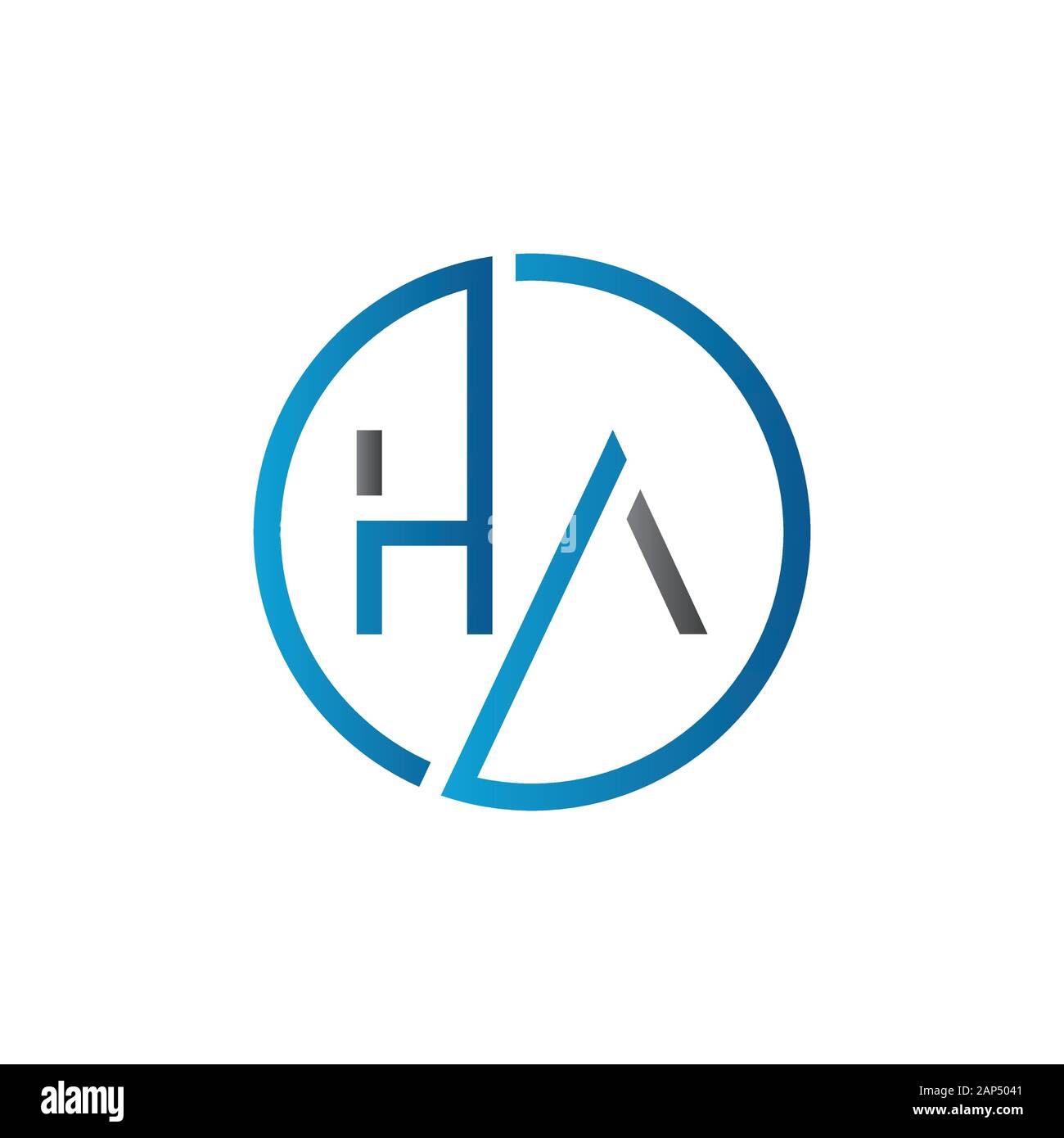 letter HA Logo Design Vector Template. Initial Linked Letter HA Vector Illustration Stock Vector