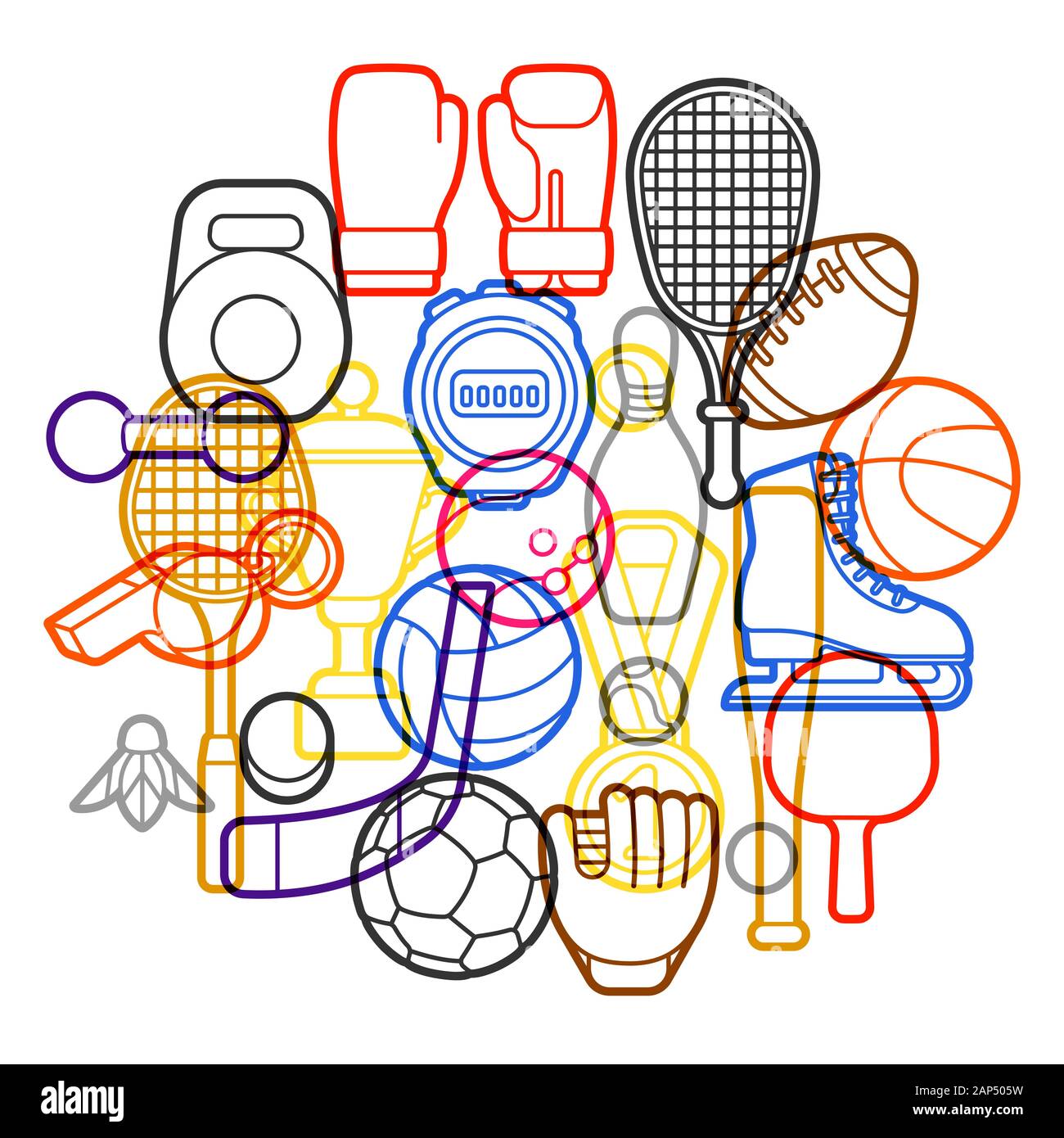 Background with sport icons Stock Vector Image & Art - Alamy