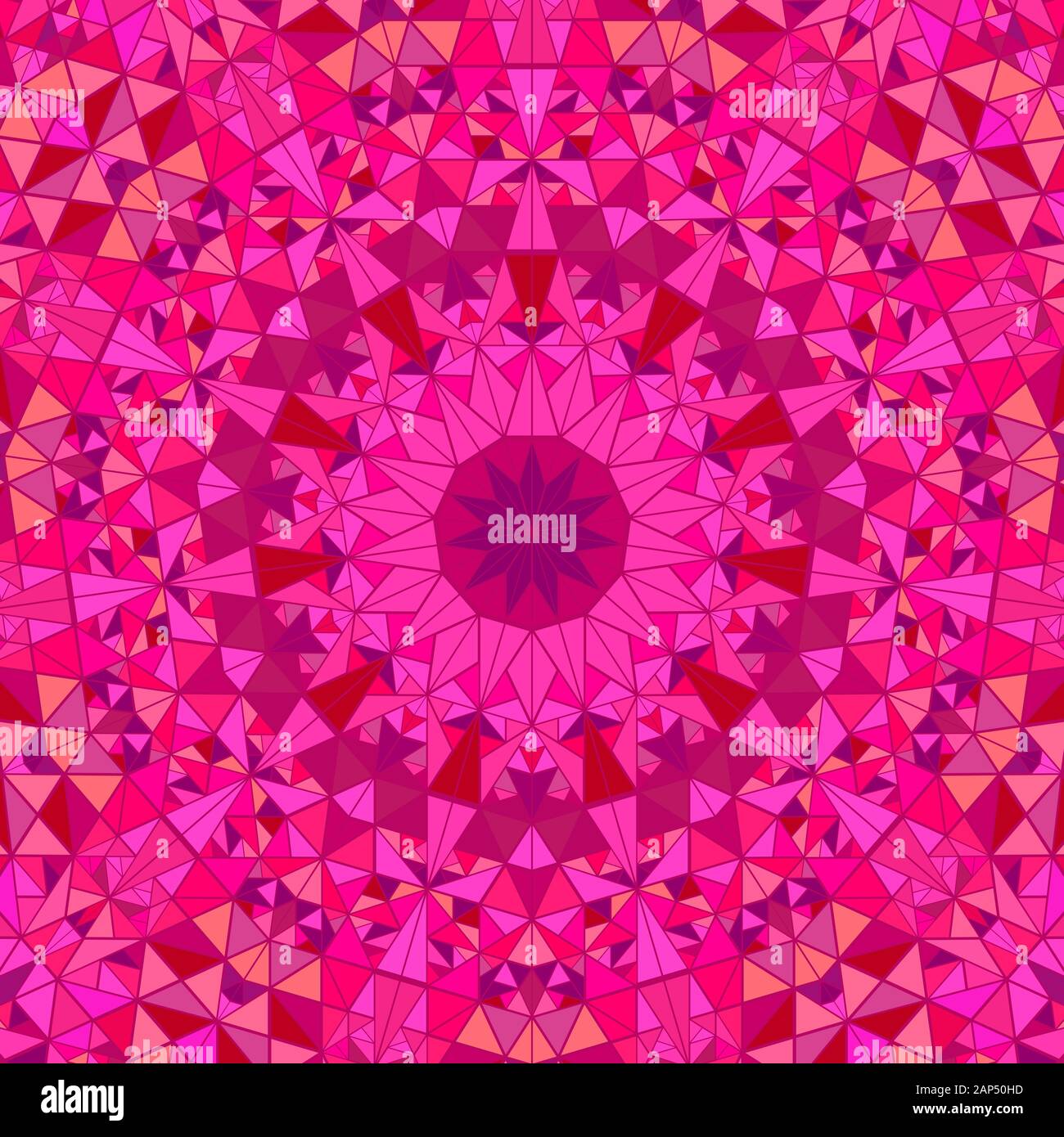 Colorful geometrical polygonal round tiled pattern mandala background - abstract psychedelic vector graphic Stock Vector