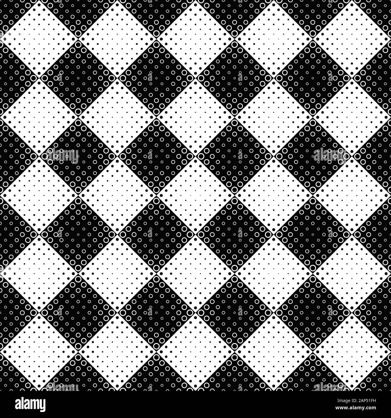 Black and white seamless circle pattern background - monochrome ...