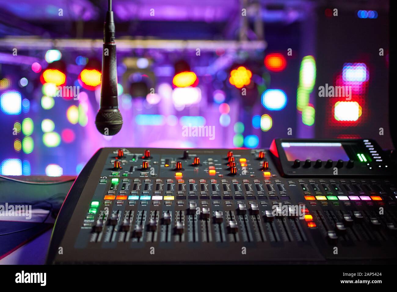 DJ work at a nightclub, Music club party, Concert equipment, a mixer and DJ  console. The concept of disco, entertainment, holiday. Soft focus picture  Stock Photo - Alamy