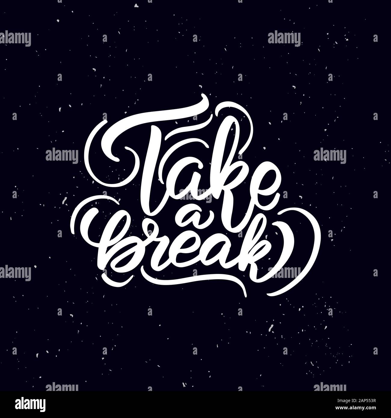 Handwritten calligraphy text, chalk on a blackboard Stock Photo