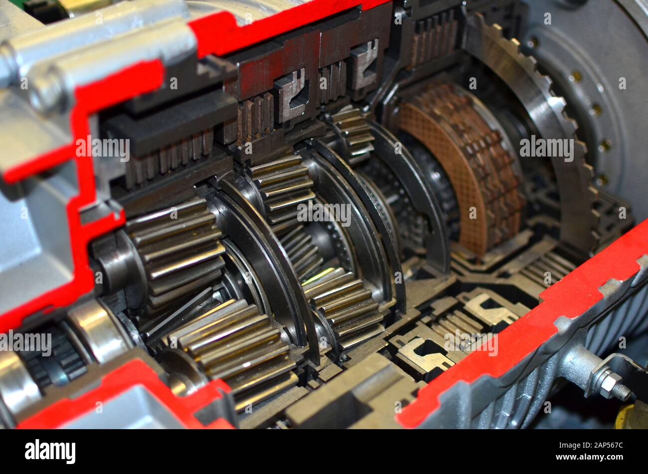 Automatic open gear box for truck. Automotive transmission repair and  maintenance services, backgroung, texture. Small roughness sharpness,  possible g Stock Photo - Alamy